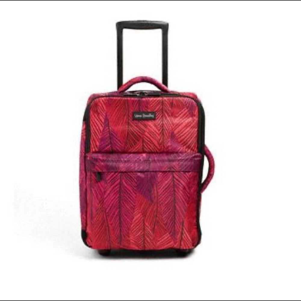 Vera Bradley Banana Leaves Fuchsia Roller Luggage EUC